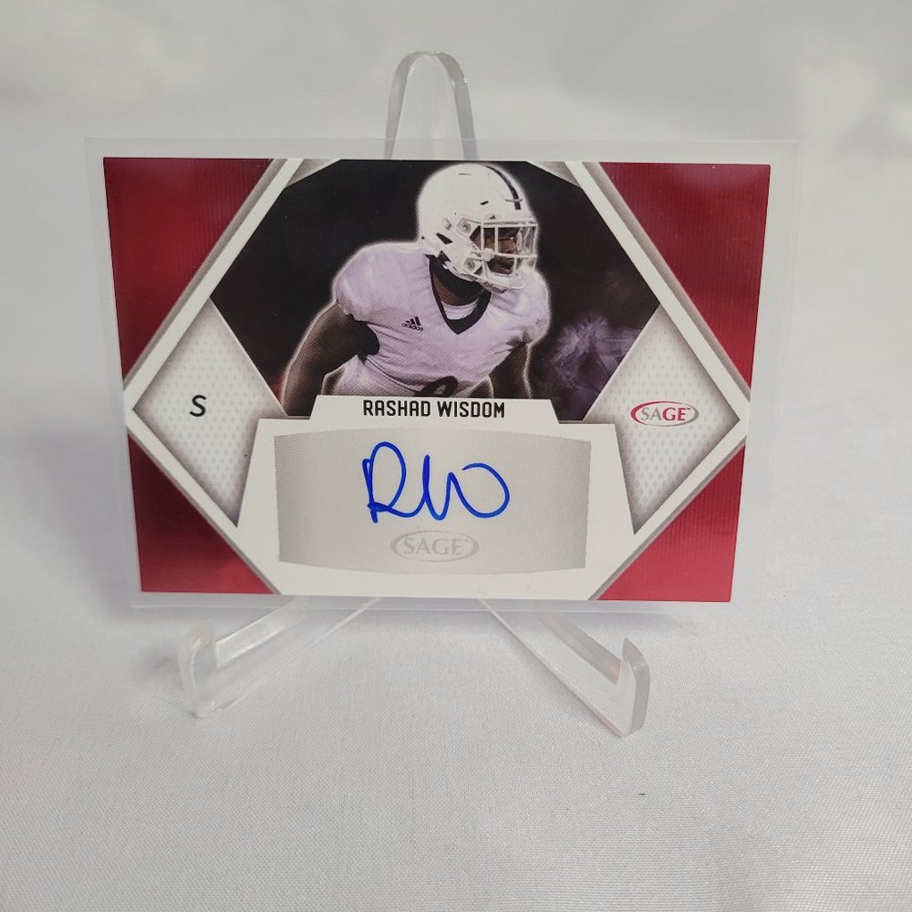 Rashad Wisdom 2023 Sage Autograph Red Signature Card #A-RW